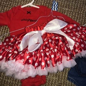 0-3m 2 pieces, soft satin tutu Minnie Mouse style